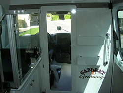 Inside our mobile grooming van